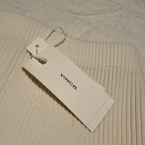 Vince white ribbed mid length skirt size XS